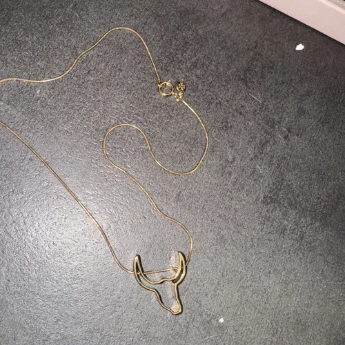 NUOVA collana con ciondolo testa di manzo oro Tory Burch $150+