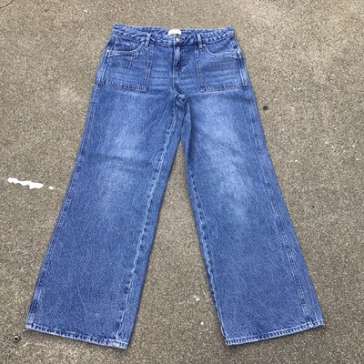 Pacific Sunwear Casey Low Rise Baggy Blue Jeans Woman s Size 34 x 31 Wide Leg