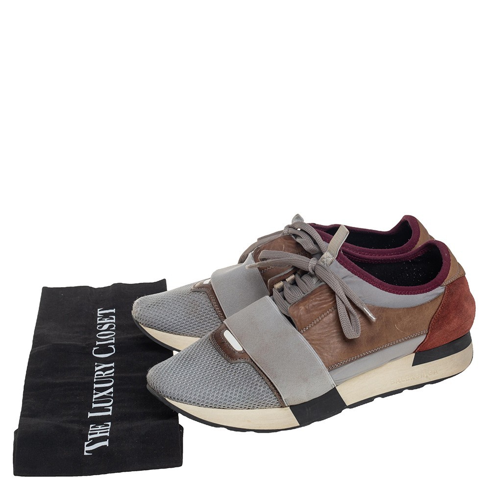 Balenciaga Multicolor Mesh And Leather Race Runner Sneakers Size 40 image 8