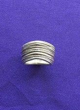 Sterling Silver 925 Stacked Sz 6.5 Band Ring Modern Wavy Design 5g