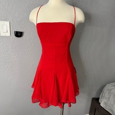 Lulus Perfected Sweetness Red Pleated Tiered Mini Dress, L