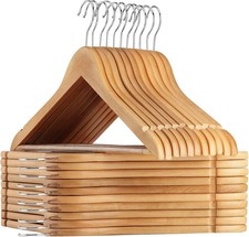 Wooden Hangers 20 Pack Wood Suit Hangers Non Slip Wooden Coat Hangers with