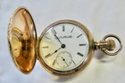 ANTIQUE 18 SIZE ELGIN POCKET WATCH GOLD PLATED CASE - NON RUNNING AS IS