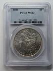 1886-P Morgan Dollar, 90% Silver, PCGS Graded MS 63, Bright Frosty Silver!