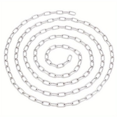 1pc 6.5 Feet Stainless Steel Paperclip Chain Rectangle tive Soldered Chain 