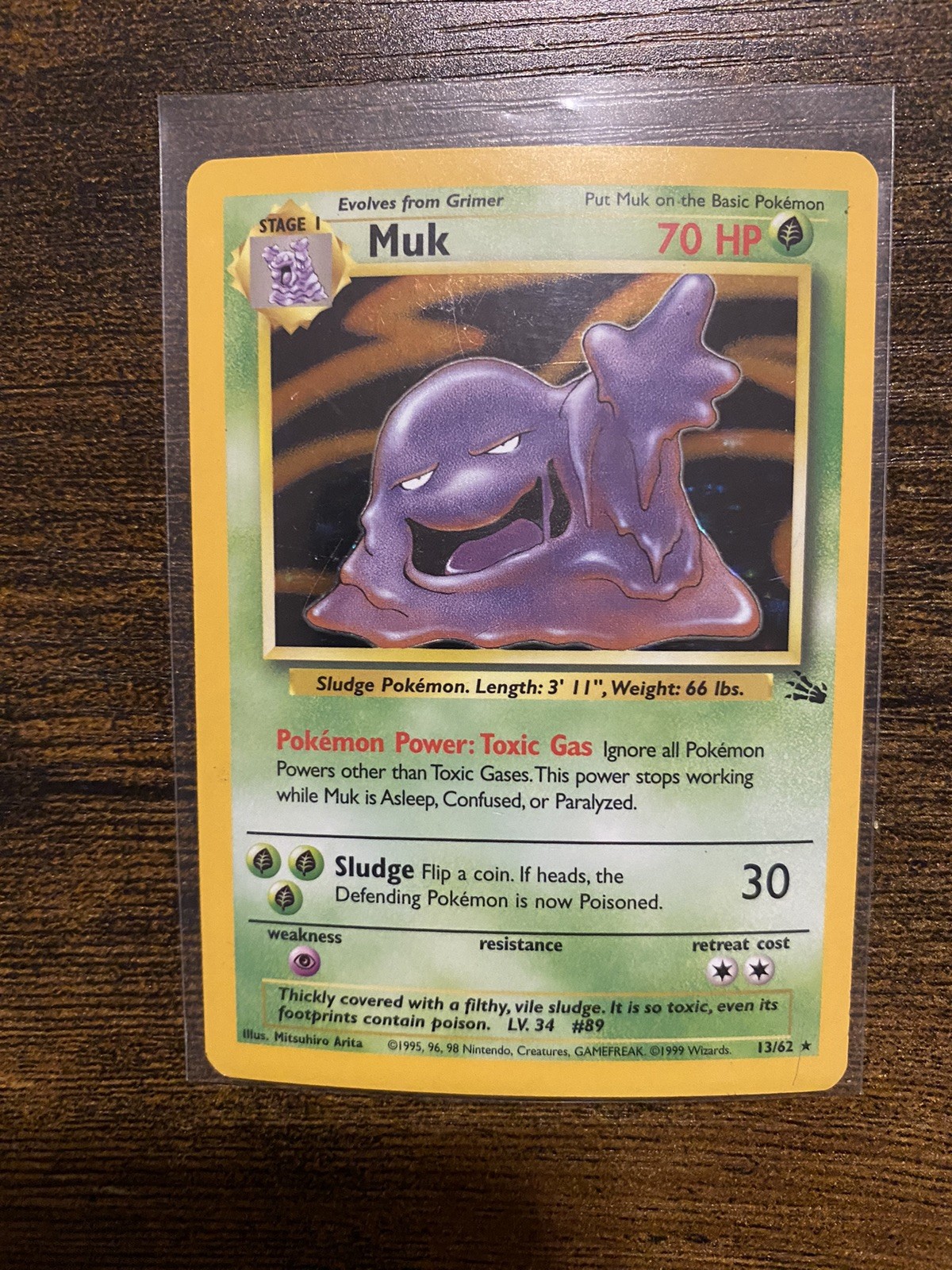 Pokémon Muk TCG Fossil Card 13/62 Holo Unlimited Rare LP Condition