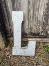 Huge 20" Metal Letter L Hanging Wall D cor Galvanized Metal Rusted Edges