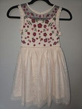 Girls Cat Jack Sleeveless Embroidered Tutu Dress Pink Size Small 6/7