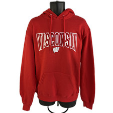 New Mens Champion Wisconsin Badgers Hoodie Sweatshirt Sz M NWT 80 Pullover