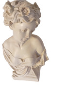 Buste Femme Romantique Style Art Nouveau Statuette Sculpture Résine Déco 31 cm