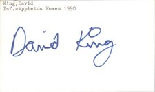 David King Signed 3x5 Index Card Cut Foxes Autograph Den