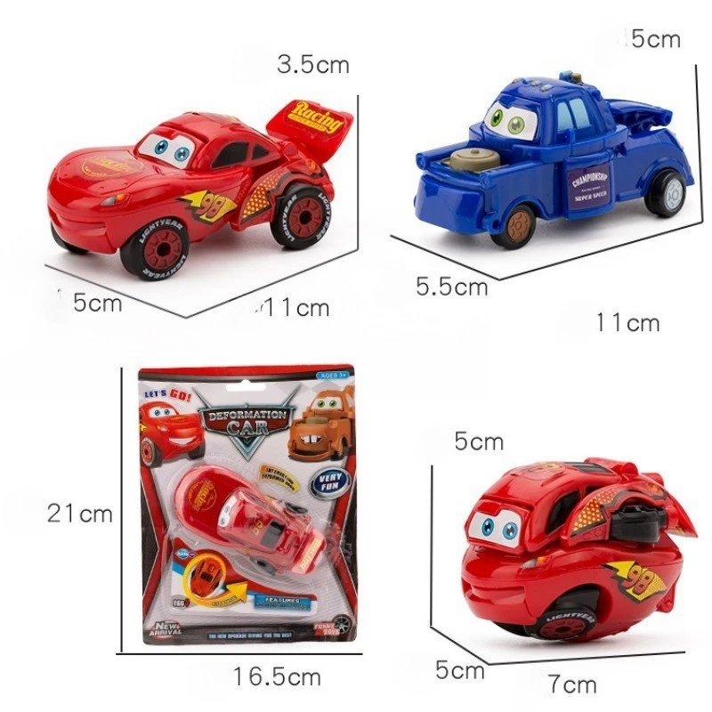 4 Veicoli Cars Macchina Retrattile Flash Mc Queen Martin Stile Gioco Bakugan - Immagine 2 di 4