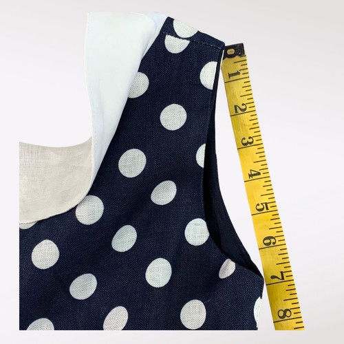 Susanne Lively 100% Linen Girls 14 Polka Dot Fit & Flare Dress Retro Navy White - Picture 11 of 16