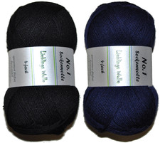 200g Sockenwolle No. 1, Lieblings Wolle, 4-fach filzfrei 2066 schwarz 324 blau