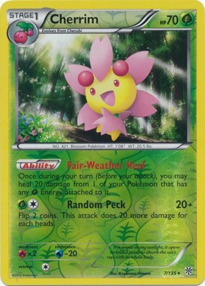 Lightly Played Cherrim - 7/135 - Rare - Reverse Holo Pokemon Plasma Storm