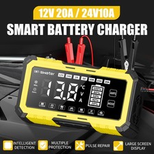 20Amp 12V Smart Battery Charger Pulse Repair for Car Motorcycle RV Boat 10A 24V