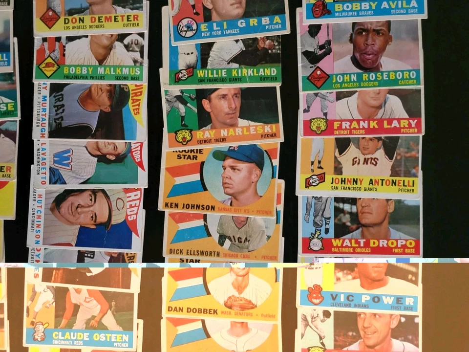 Tarjetas de béisbol 1960 Topps - 36 tarjetas vintage - con Rocky Bridges y Al Dark Foto 3 de 4