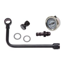 Edelbrock 81263 Black Fuel Line w/ 1-1/2 Inch Fuel Pressure Gauge