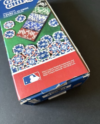 MLB Los Angeles Dodgers Game Chips LA Dodgers Poker Chips w/Casino Style Tray - Picture 7 of 8