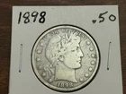 1898 Barber Half Dollar 90% Silver Very Nice Condition