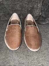 Birdies The Starling Velvet Flats Slippers Taupe Women's Size 6 Loafers