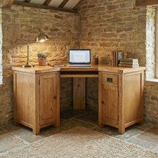 Corner Desk Rustic Oak Home Office Bedroom Furniture