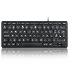 Perixx PERIBOARD-432 Wired USB Keyboard, Slim Design with Big Font Keys, UK QWER