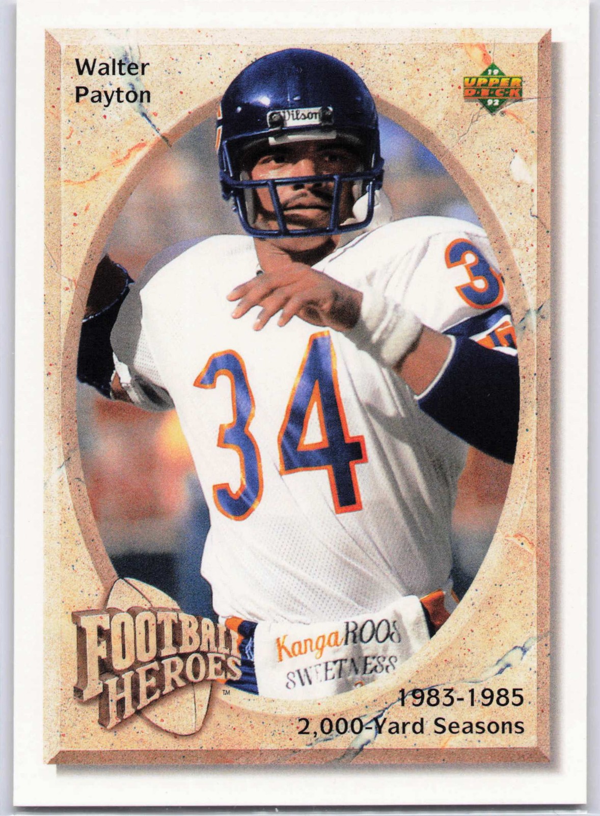 Walter Payton 1992 Upper Deck #NNO Football Heroes: Walter Payton Box Bottoms