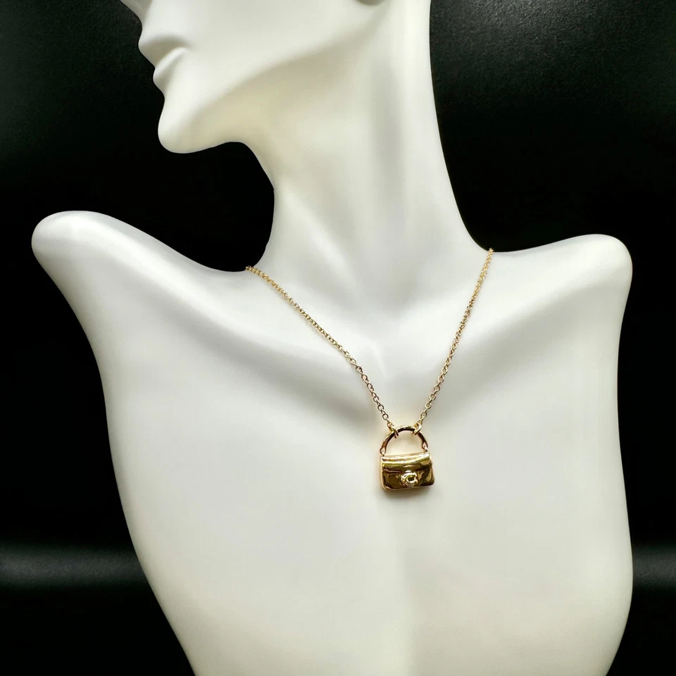 Coach Signature Bolso de Mano Collar Colgante Corto | Regalo, Nuevo | Embalaje Foto 3 de 3