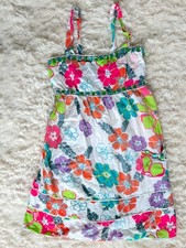 River Island Vintage 2000s Neon Multicolour Mini Dress Tie Back UK 8