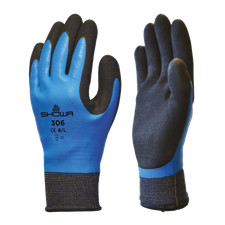 Showa 306 Water Repellent Work Gloves – Breathable Dual Latex Grip Safety Pair
