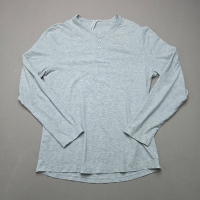 Lululemon Henley Long Sleeve 5-Year Basic Solid Gray Mens Small