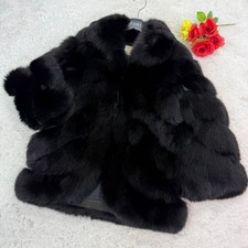 SAGA FURS Fur Coat Fox Fur Black From Japan
