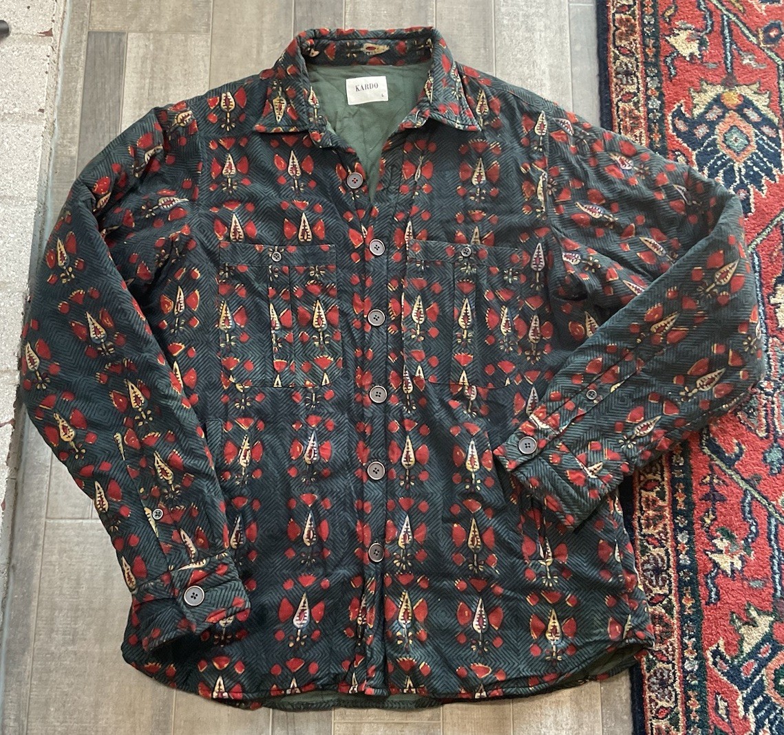 Kardo Shacket Pattern Printed Button Down Cotton … - image 11
