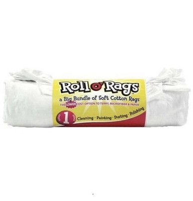 Roll O Rags 1 lb Roll Soft Cotton Cloths for Clean-up, Painting Dusting Staining