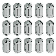 15 Pcs Ferrite Filter Ring Core Cable Clip ID 7mm Regular Styles, Gray