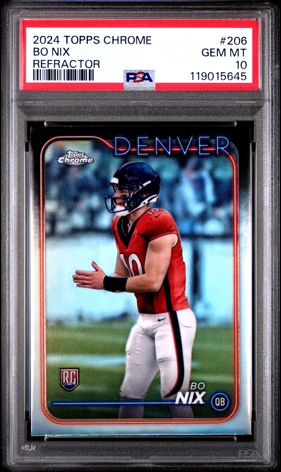 2024 TOPPS CHROME REFRACTOR #206 BO NIX PSA 10