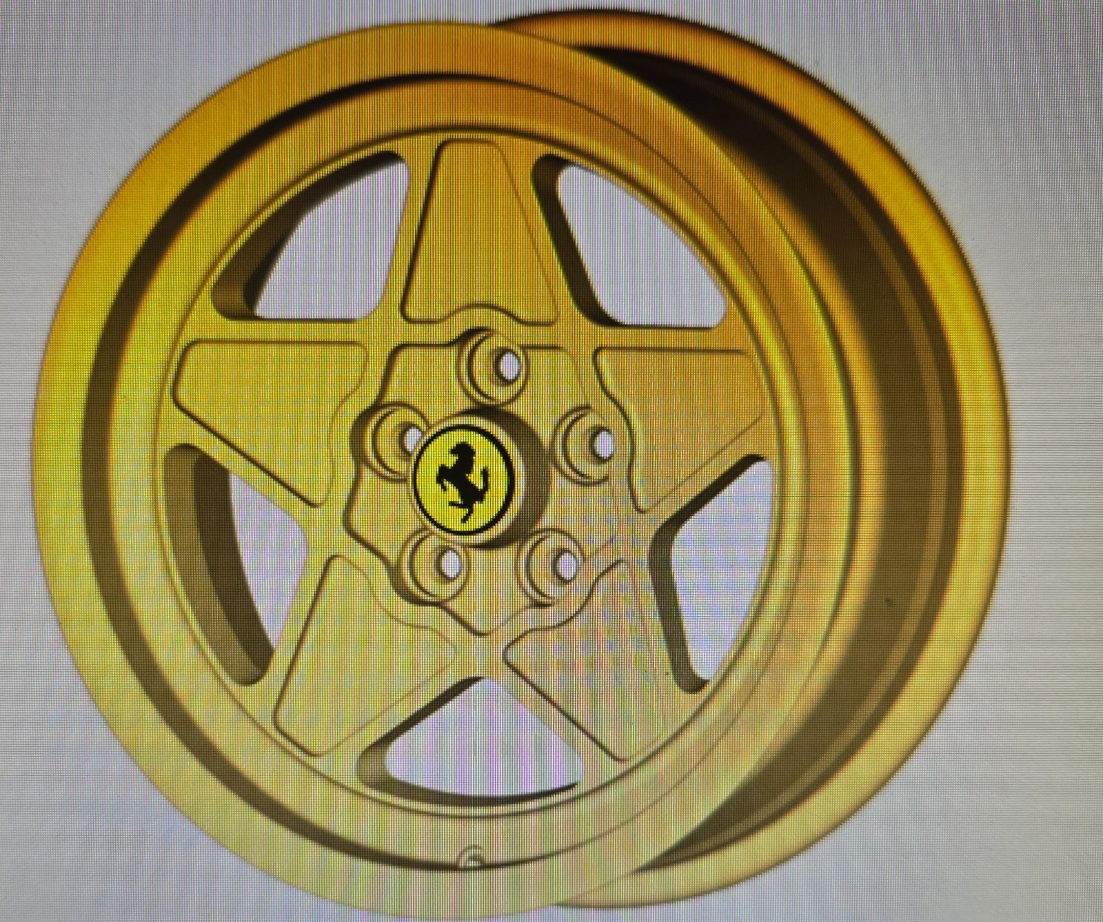 Ferrari 308 wheel set front & rear 16 inch 2x8 2x7 gold aftermarket