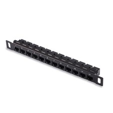 12 Port 0.5U CAT6 Network Patch Panel, 10 Inch, DeskPi RackMate T1 T0 T2