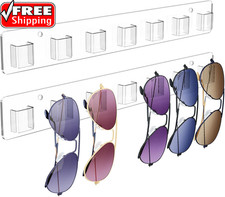 Sunglasses Organizer 2 Pack, Wall Glasses Holder, Acrylic Sunglasses Display, Ey