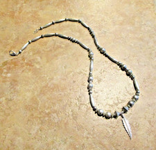 Collana 22" Vintage Navajo Argento Design Variabile PERLINE MELONE su FILO