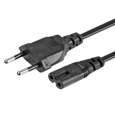 EU 2- Slot Power Cable Euro Plug to IEC320 C7 Figure 8 Non-Polarized 2 Prong ...