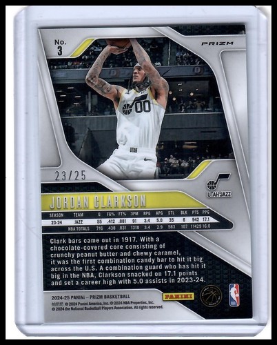 2024-25 Panini Prizm #3 Jordan Clarkson Prizms Pulsar Verde #/25 - Imagen 2 de 2