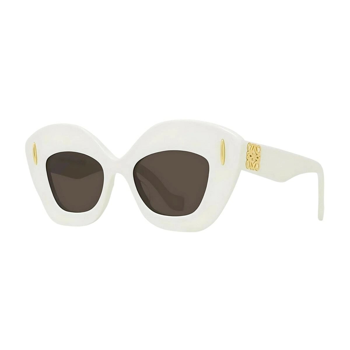 Loewe LW40127I ANAGRAM 25E Cat Eye Sunglasses – Ivory / Brown Loewe ANAGRAM LW40127I 25E Sunglasses Women\ main image 3