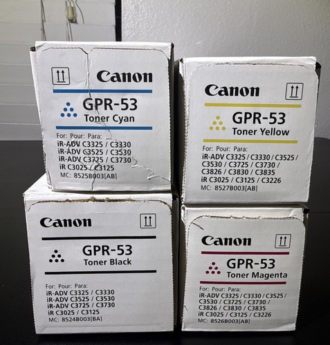 Canon GPR-53 Toner Set Black Yellow Cyan Magenta Authentic OEM NEW