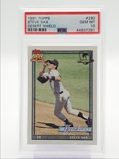STEVE SAX 1991 TOPPS DESERT SHIELD BASEBALL YANKEES #447 PSA 10 Q7113