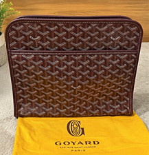 GY Leder Clutch bordeaux Goyardine gelb Reiß...