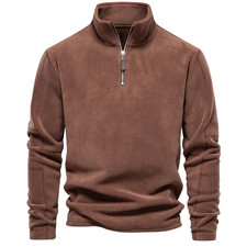 Mens Half Zip Fleece Jacket Warm Winter Pullover Jumper Sweater Sweatshirt Tops