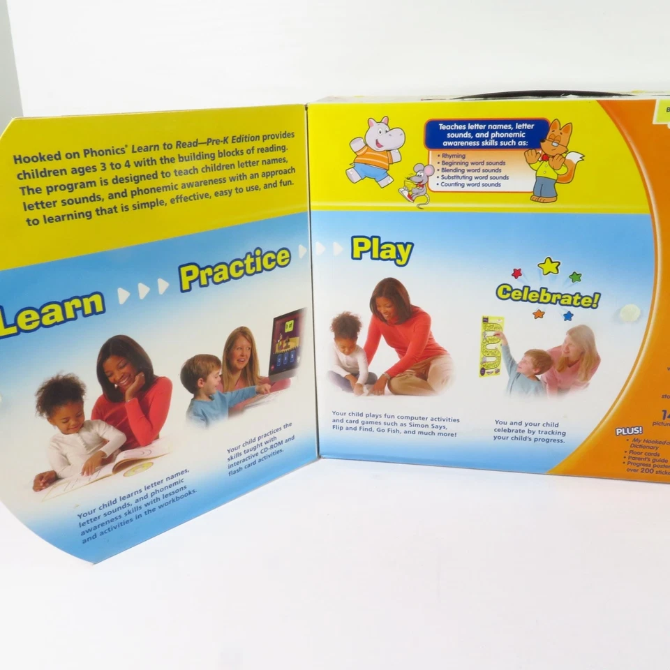 Hooked On Phonics Aprende a Leer Edición Pre-K 3-4 Años Caja Completa Set Nuevo Foto 3 de 4