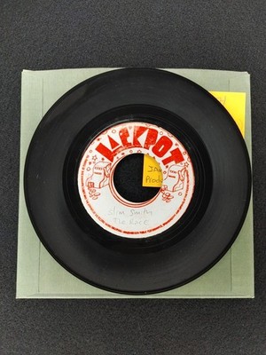 SLIM SMITH The Race / Jenny Rare 1970 Jackpot Blank Label Reggae 45 RPM